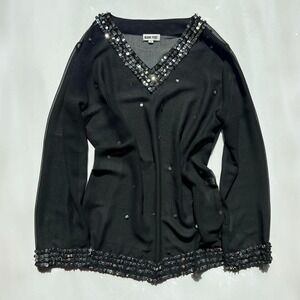 Vintage 80s/90s Kaktus Sheer Coverup with Silver Sequins